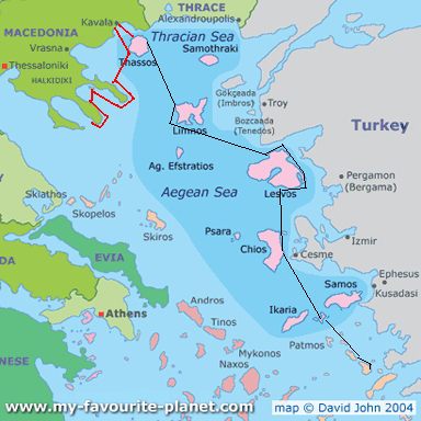 Red line = our route