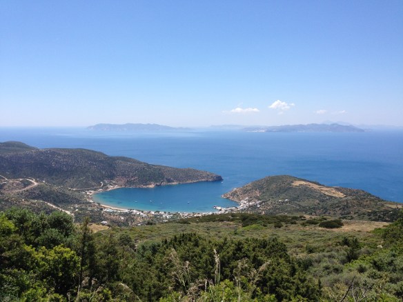 Vathy anchorage - Milos and Kimolos in the distance